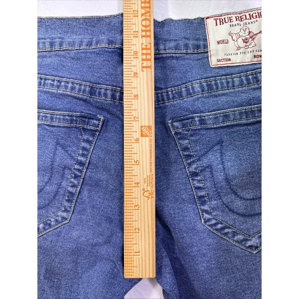 True Religion Ricky Relaxed Straight Jeans Mens 31 Blue  Thick Stitch